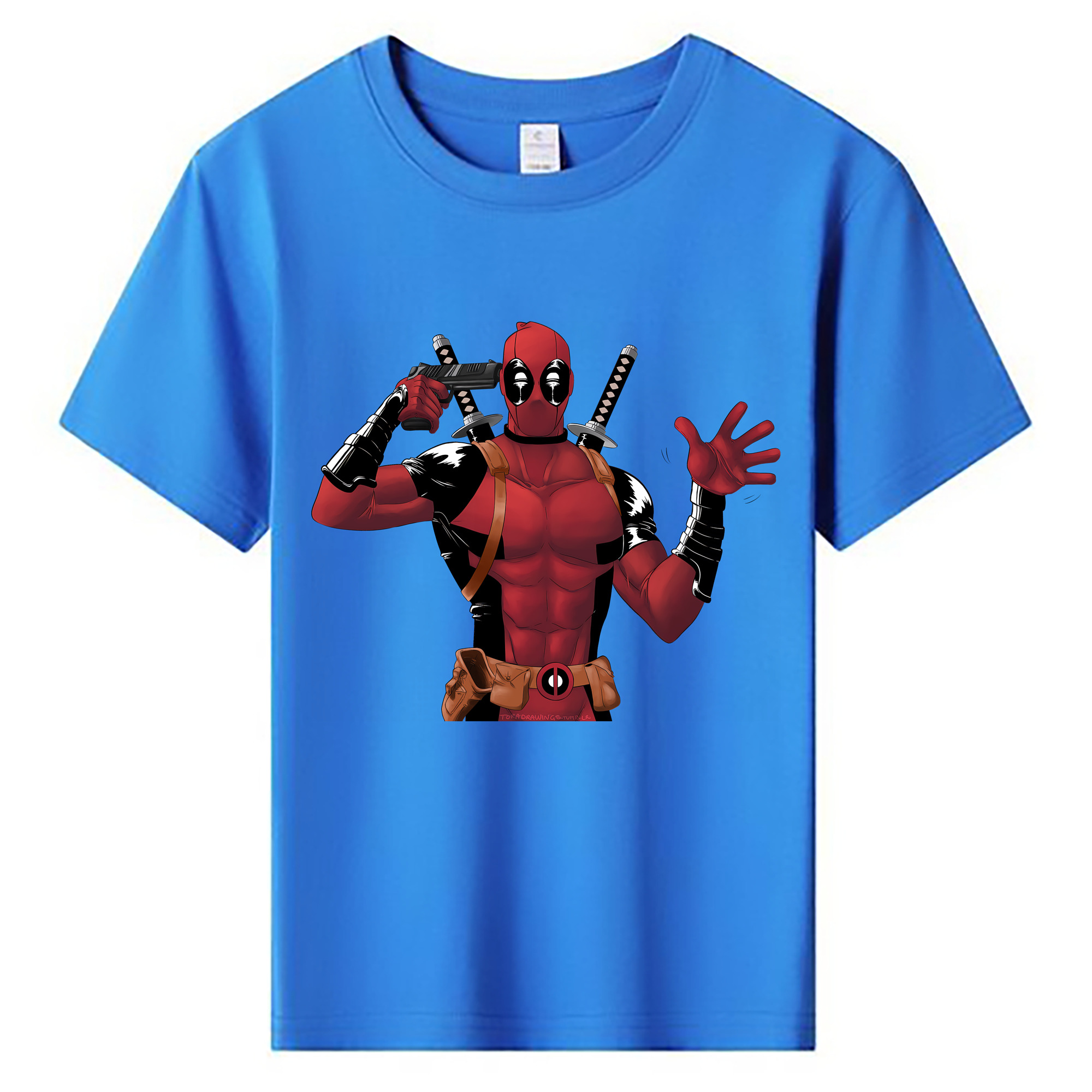 （画像用） Deadpool デッドプール 綿100％キッズTシャツ（フロントプリント）